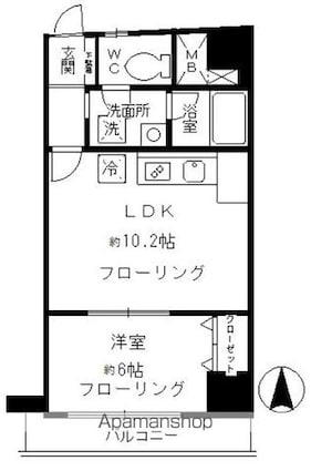 東京都杉並区梅里２丁目[1LDK/41.4m2]の間取図