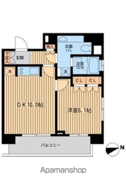 ラクラス田町[1LDK/40.28m2]の間取図