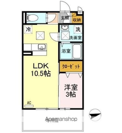 光２０１１[1LDK/33.39m2]の間取図