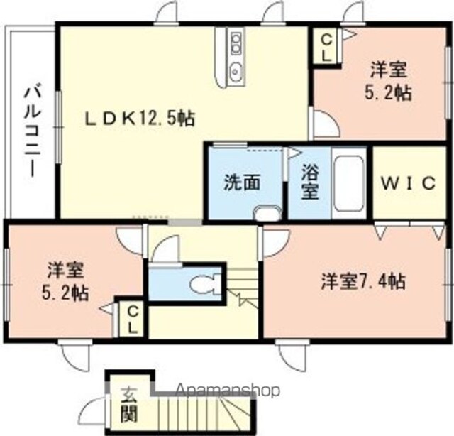 ＭＡＳＴＣＯＵＲＴ秋葉[3LDK/73.69m2]の間取図