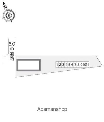 レオパレスセコ伍番館[1K/23.18m2]の配置図