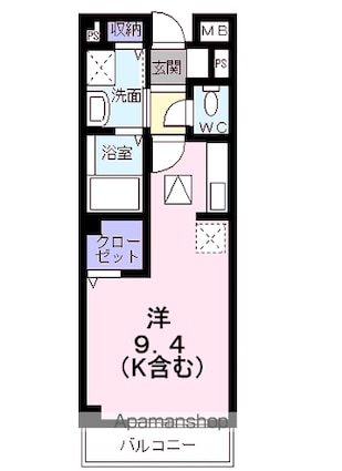 シャルムメゾンＢ[1R/25.25m2]の間取図