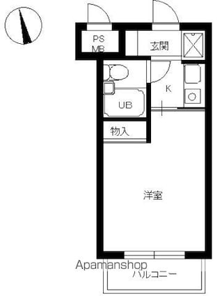 スカイコート池袋第５[1R/16.44m2]の間取図