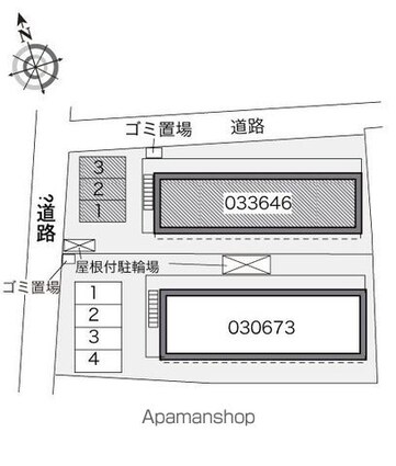 レオパレスドゥ　ボヌール[1K/20.28m2]の配置図