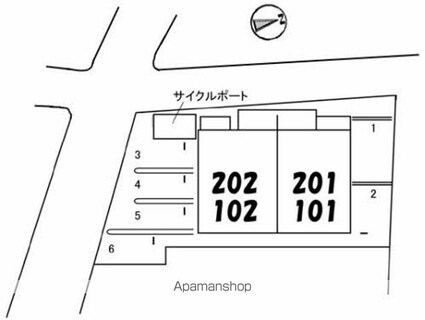 岡山県岡山市南区泉田[1LDK/42.85m2]の配置図