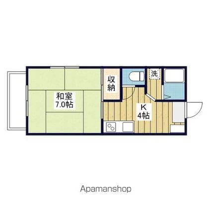 サンピア重信[1DK/26.86m2]の間取図