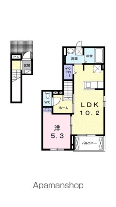 シャンド・フルール　Ｍ[1LDK/42.56m2]の間取図