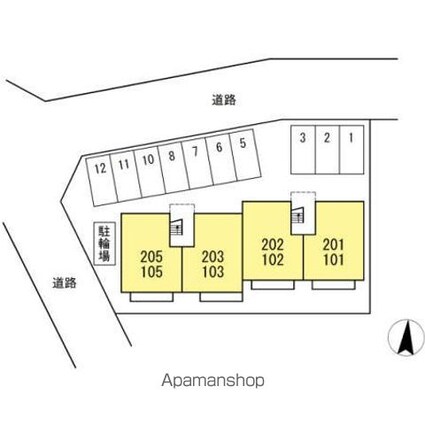 アビタシオン横井[2LDK/47.72m2]の配置図