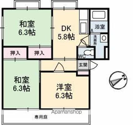 レヴールＫⅠ[3K/52.66m2]の間取図