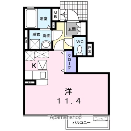 ワイズガーデン[1K/29.81m2]の間取図