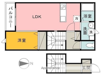 Ｂｅｌｌｅ　Ｌｅａｄ朝生田[1LDK/43.26m2]の間取図