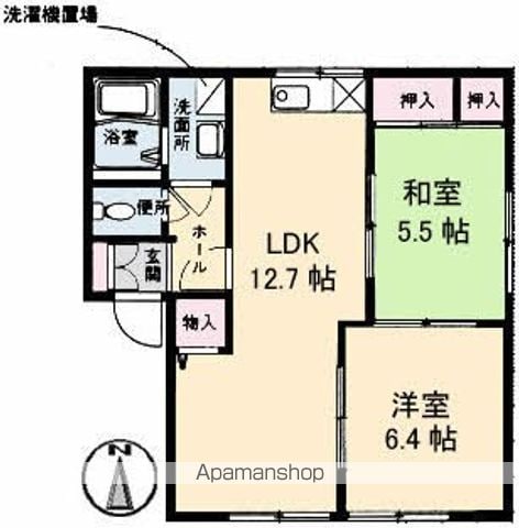 エイティー隅本 D棟の間取り写真