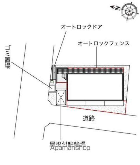 レオネクストフィオーレ[1K/24.22m2]の配置図