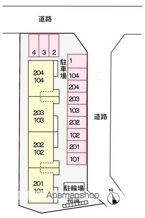 秋田県秋田市土崎港相染町字大谷地[2K/48.62m2]の配置図