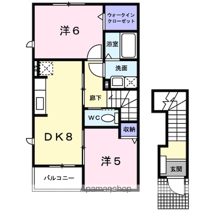 メゾン　ド　ボン　ファミーユⅡ[2DK/49.86m2]の間取図