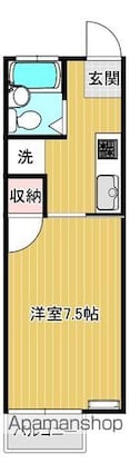 グリーンヒル中里[1K/22.35m2]の間取図