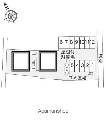 レオパレスＴ　大窪[1K/19.87m2]の配置図