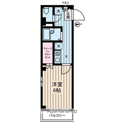 プレミアムバリュー板橋徳丸[1K/22.18m2]の間取図