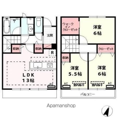 コモレビ大蔵　Ｑ[3LDK/78.93m2]の間取図