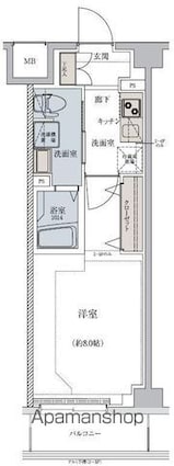 レグゼ用賀[1K/25.81m2]の間取図