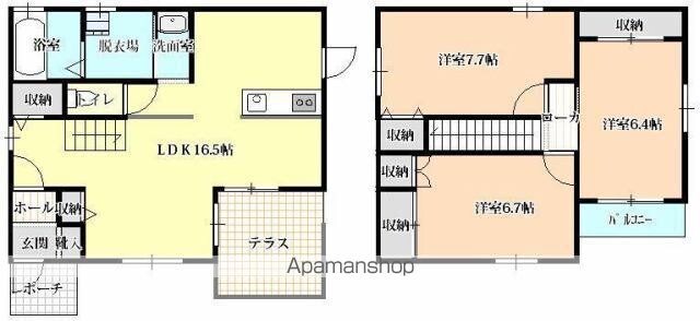 ＣＡＳＡ　ＱＵＡＴＴＲＯ[3LDK/88.6m2]の間取図