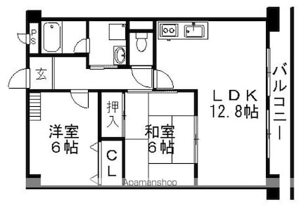 ウイングパレス東陽[2LDK/56.4m2]の間取図