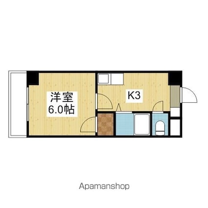 ロイヤルハイツ清水町[1K/24.03m2]の間取図