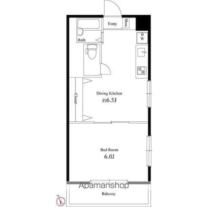 目白台コーポ[1DK/28.47m2]の間取図