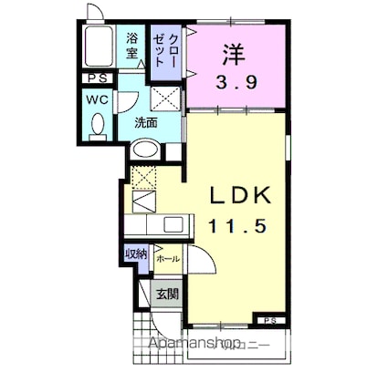 シェン　デュ　グランペール[1LDK/37.13m2]の間取図