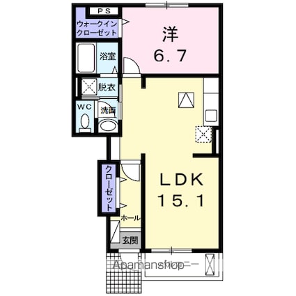 クレメントヴィラ　Ａ[1LDK/51.18m2]の間取図