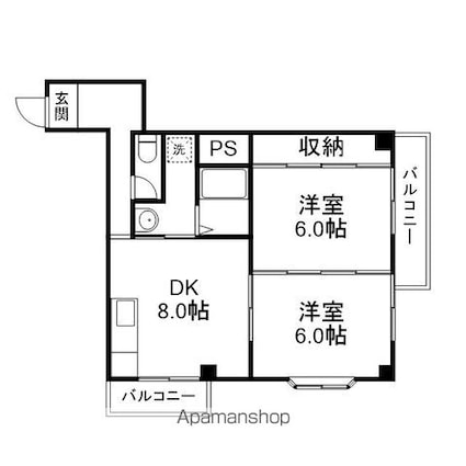 ＴＫ矢倉[2DK/51.1m2]の間取図