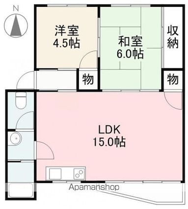 第一コーポ浅田[2LDK/51.63m2]の間取図