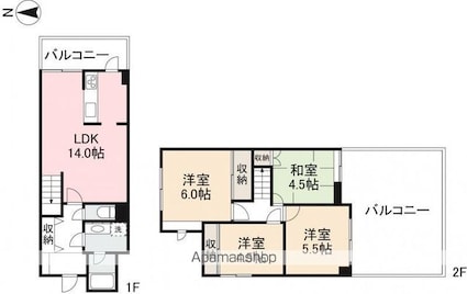 ファインコートビッグワン今里５０３[4LDK/93m2]の間取図