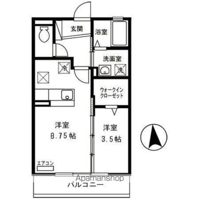 ヴィラ・ベルク[1LDK/33.39m2]の間取図