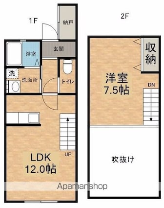 宮城県伊具郡丸森町舘矢間舘山字北妻[1LDK/46.74m2]の間取図