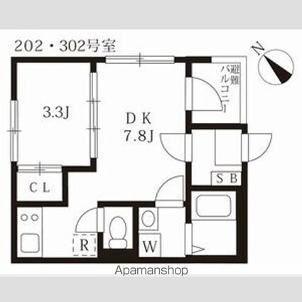 セブンシーズン栄生[1DK/27.28m2]の間取図