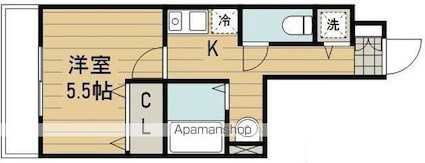 ルーヴェン吉祥寺[1K/23.71m2]の間取図