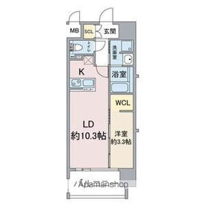 Ｔｈａｍｅｓ　ｇａｒｄｅｎ　ｐｌａｃｅ[1LDK/36.8m2]の間取図