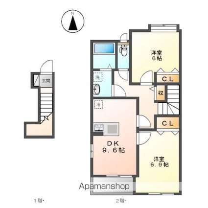 タンドル[2DK/59.19m2]の間取図
