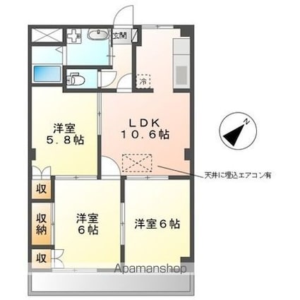滋賀県湖南市平松北３丁目[3LDK/60.48m2]の間取図