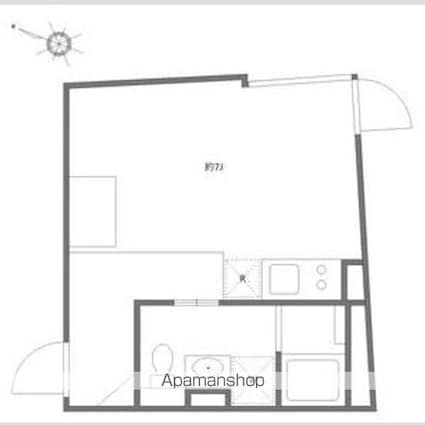 エクサム初台[1R/22.17m2]の間取図