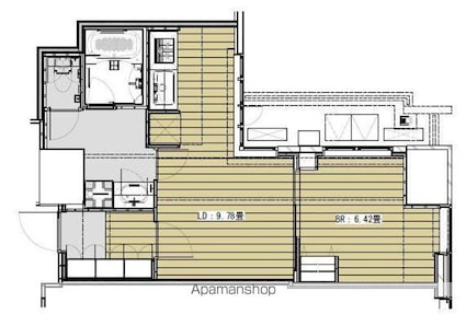Ｗｈｉｔｅ　Ｔｏｗｅｒ　Ｈａｍａｍａｔｓｕｃｈｏ[1LDK/40.34m2]の間取図