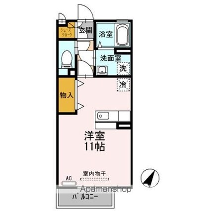 Ｅｌｌｅ　Ｓｏｕｒｉａｉｔ　ｍ．ｎ．ｋ[1R/30.03m2]の間取図