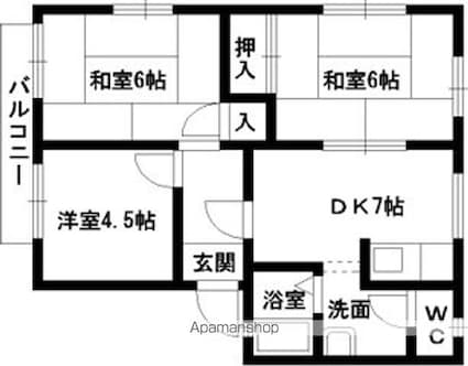 和歌山県和歌山市西庄[3DK/50.78m2]の間取図