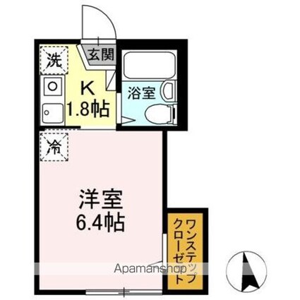 フラット大久保[1K/18.55m2]の間取図