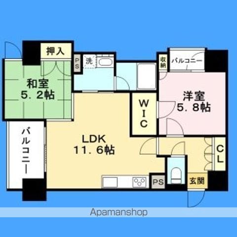 レジディア西新の間取り写真