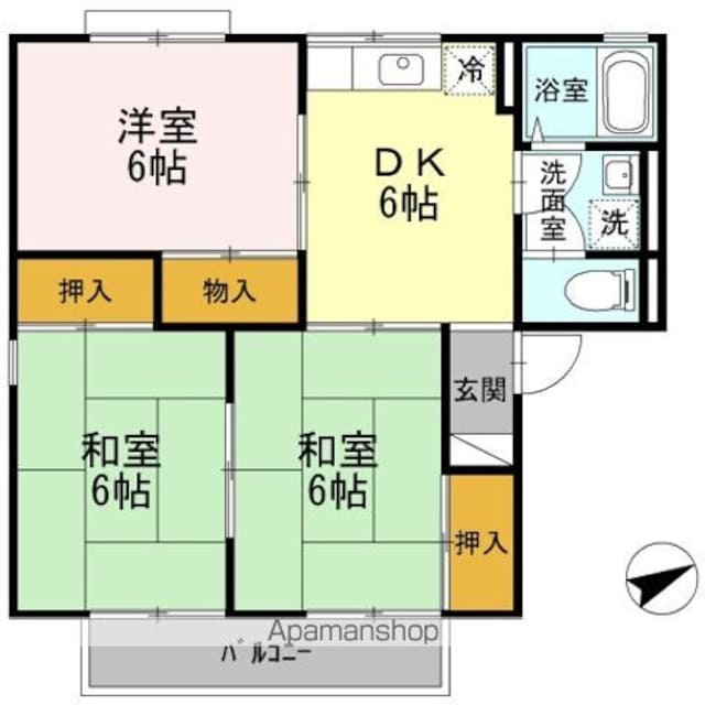 セジュール田尻[3DK/53.72m2]の間取図