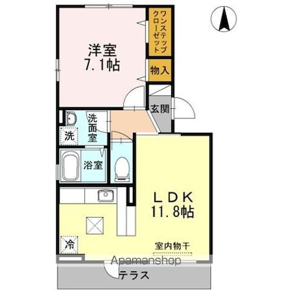 グランビア　Ａ[1LDK/44.21m2]の間取図