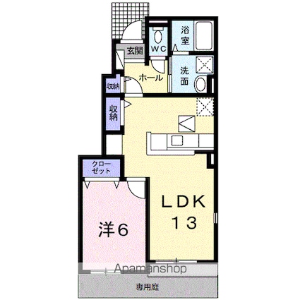 メゾン桜坂Ⅰ[1LDK/45.82m2]の間取図