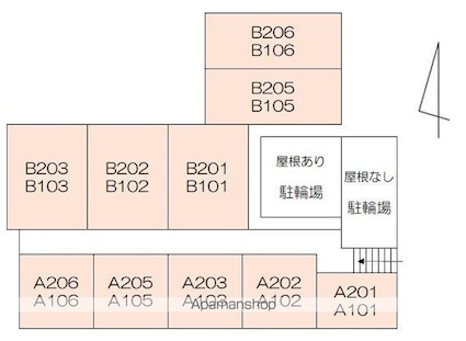 Ｓコート西宝町Ｂ棟[1R/20.52m2]の配置図